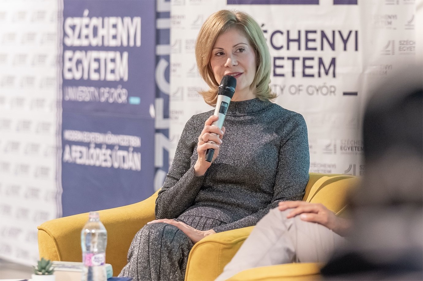 The moderator and interviewer of the discussion was Dr Eszter Lukács, Vice President for International Affairs and Strategic Relations at Széchenyi István University. 