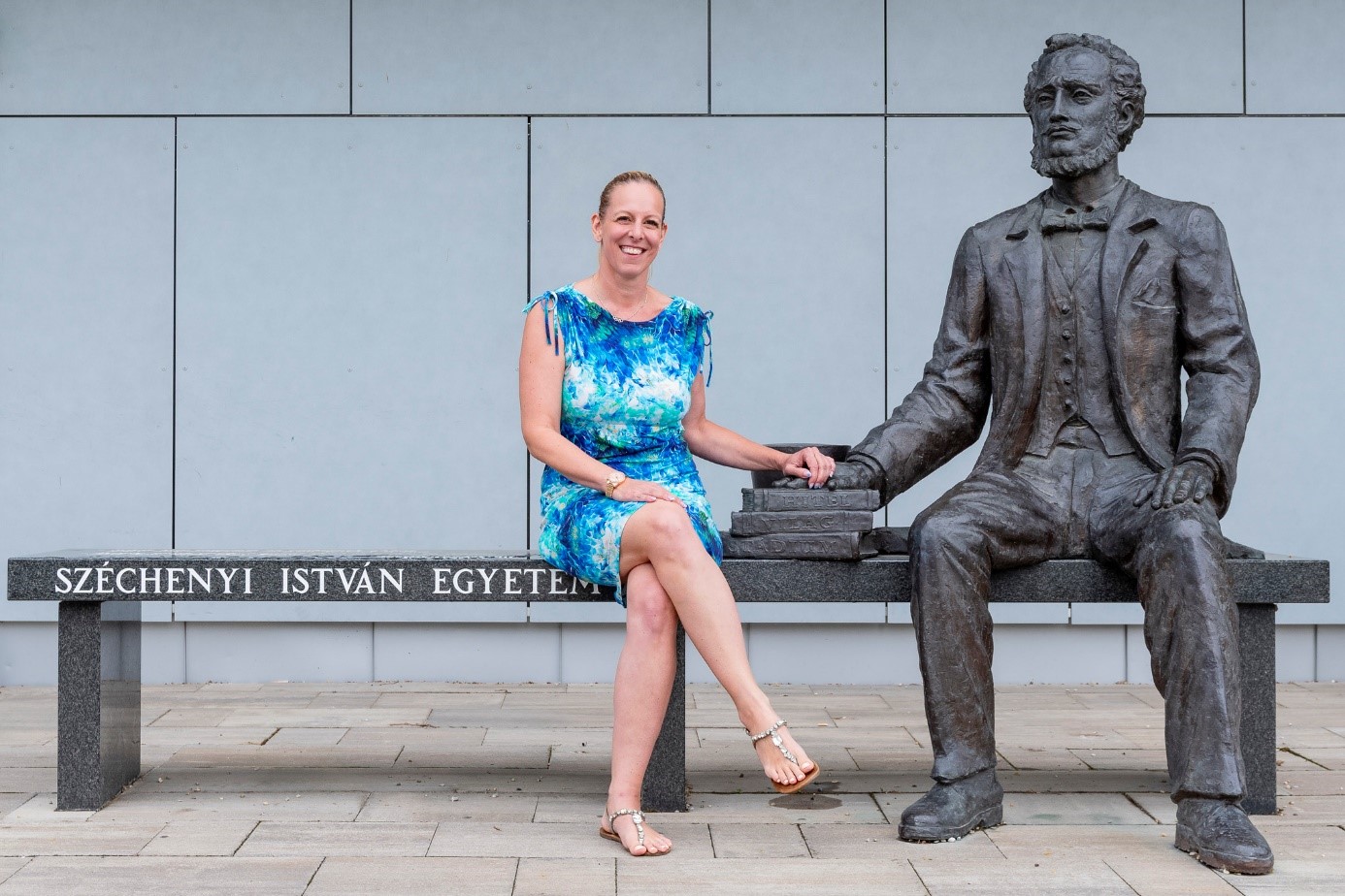 Emese Szász on the Győr-campus of Széchenyi István University.