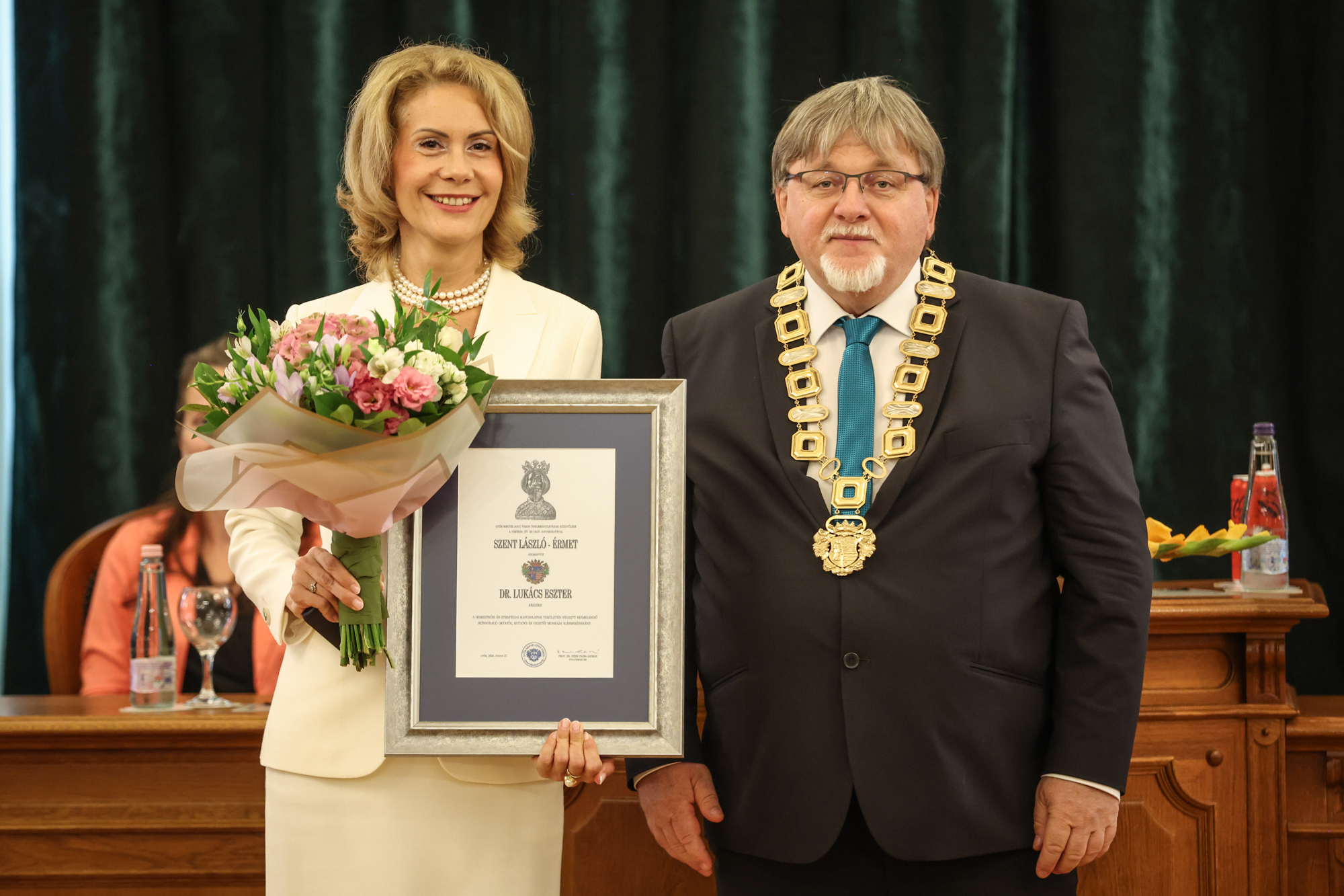 Dr Eszter Lukács, Vice President of SZE awarded St. László Medal