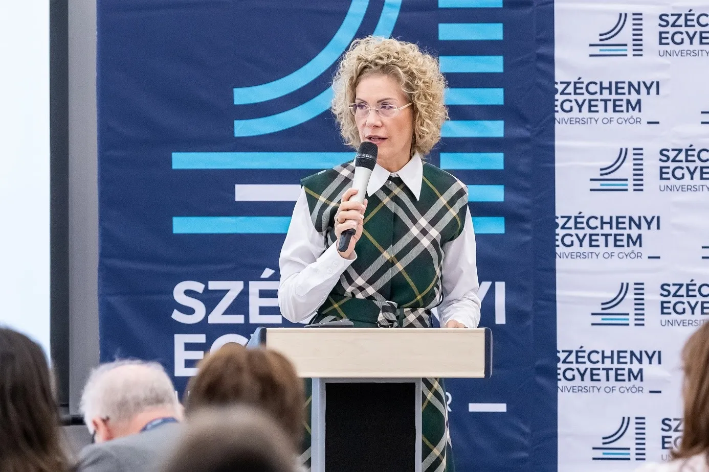 Dr Eszter Lukács, Vice President for International and Strategic Relations of Széchenyi István University at the opening of the conference (Photo: Máté Dudás)