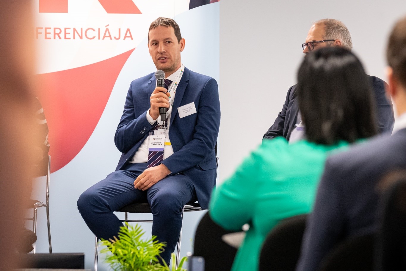 Faculty members and managers of Széchenyi István University, including Dr Zsolt Kovács, Vice-President for General and Educational Affairs, participated in several roundtable discussions at the Educatio Exhibition (Photo: Máté Dudás)