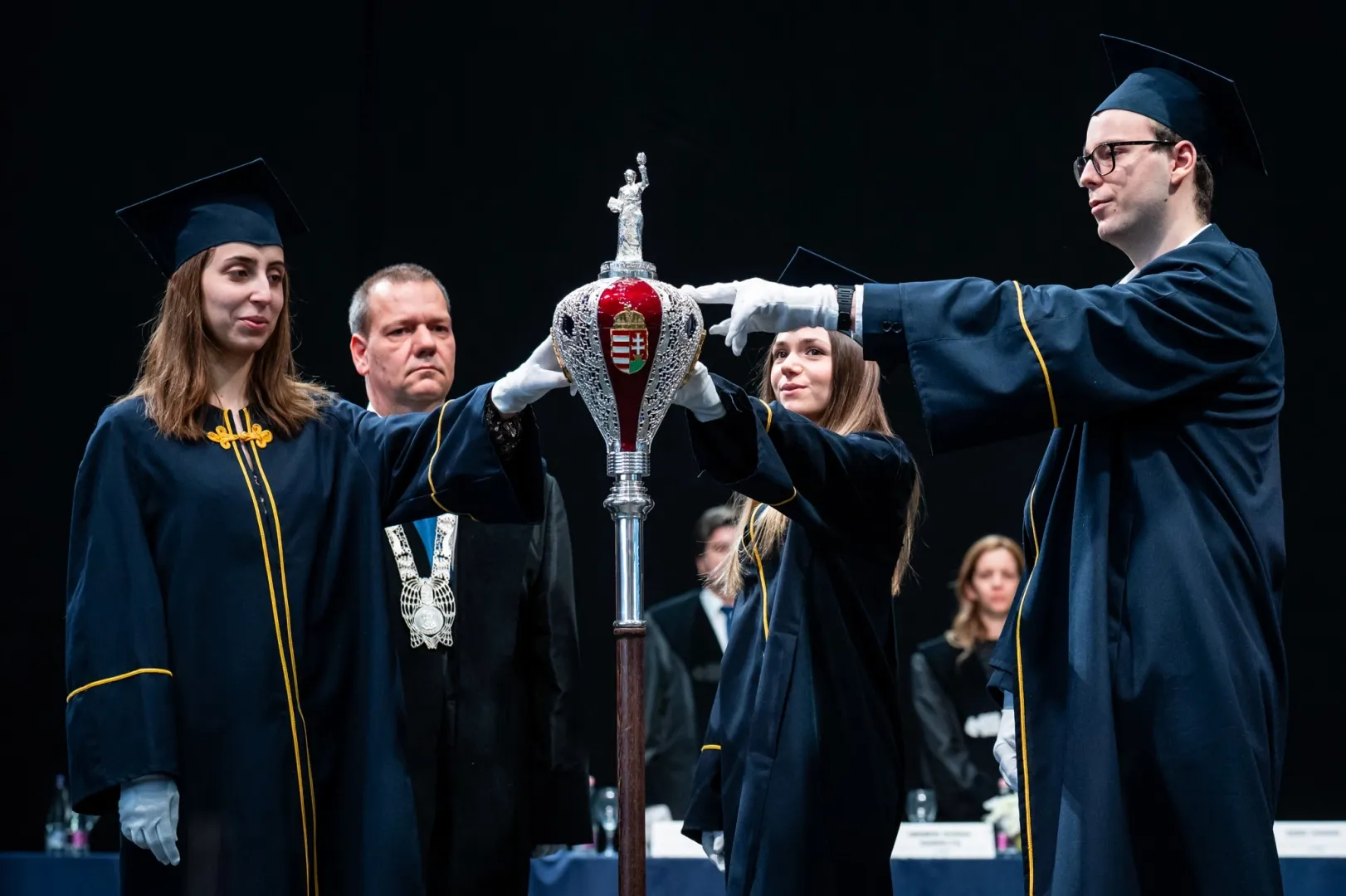 The students’ oath was accepted by Dr János Szép, Dean of the Faculty. (Photo: Máté Dudás)