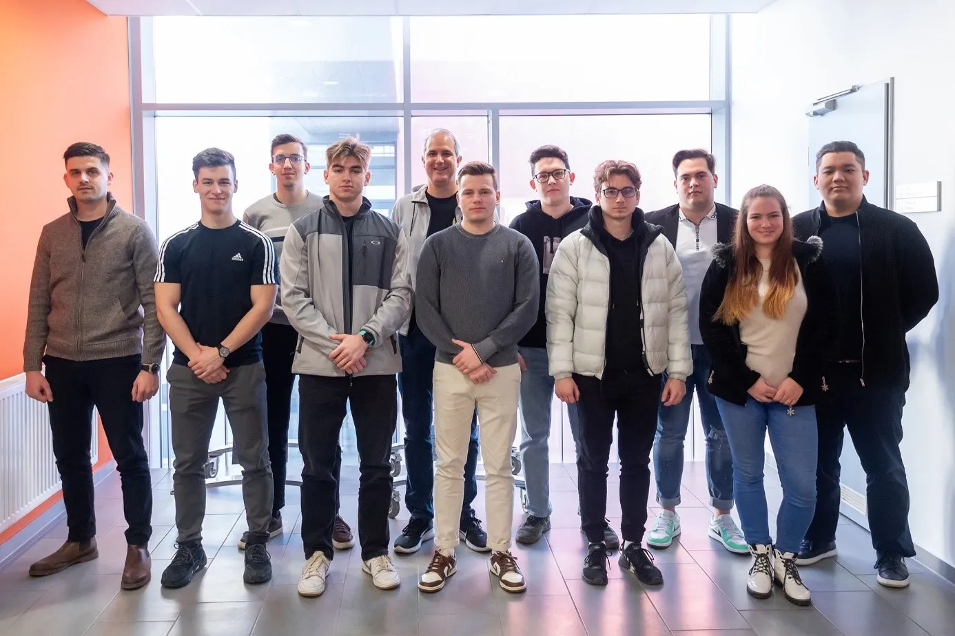 Students of the first cohort of the Motorsport Engineering Master's programme at Sz&eacute;chenyi Istv&aacute;n University. (Photo: Andr&aacute;s Adorj&aacute;n)