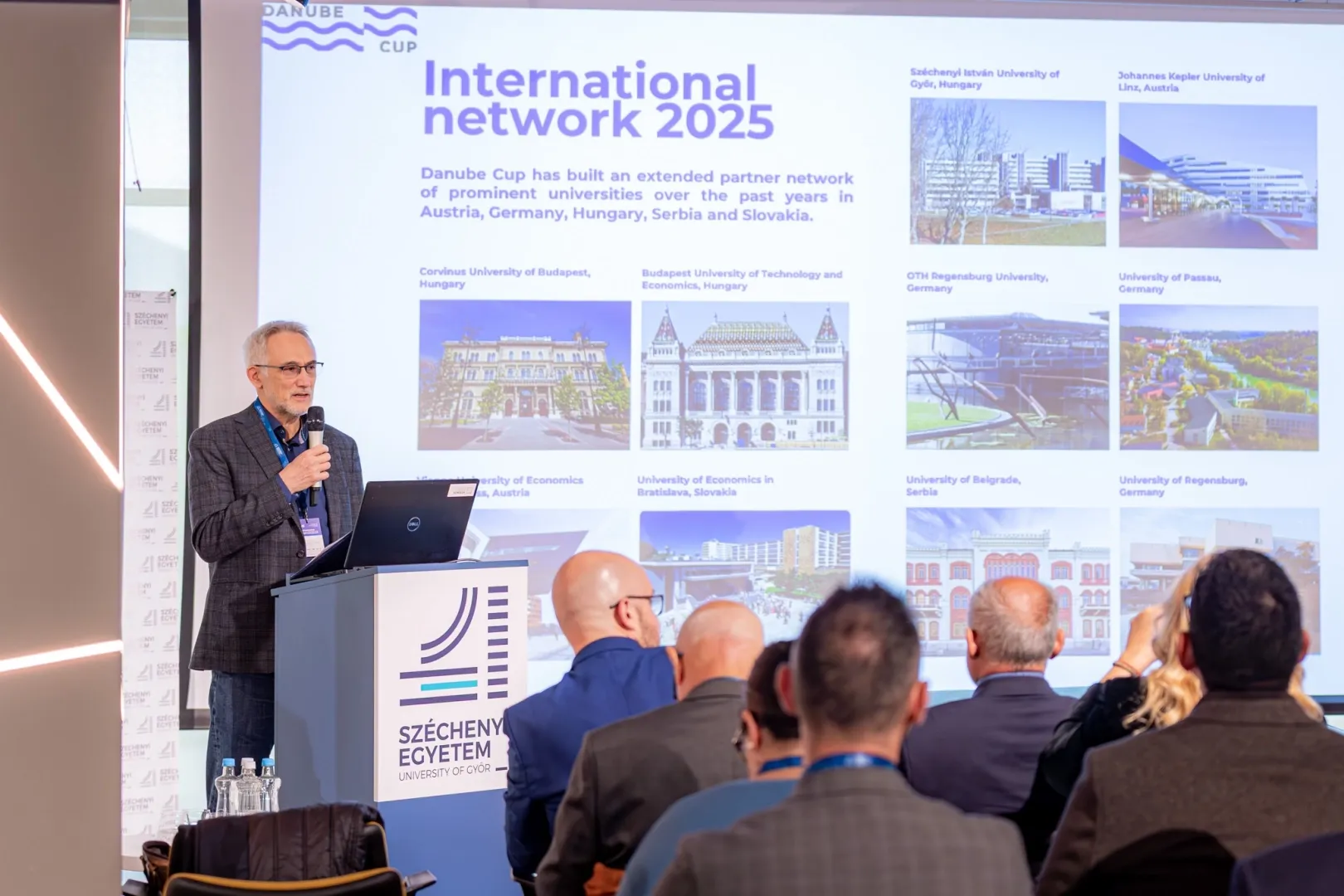 Dr Pál Danyi, founder of the Danube Cup, introduced the organization. (Photo: András Adorján)