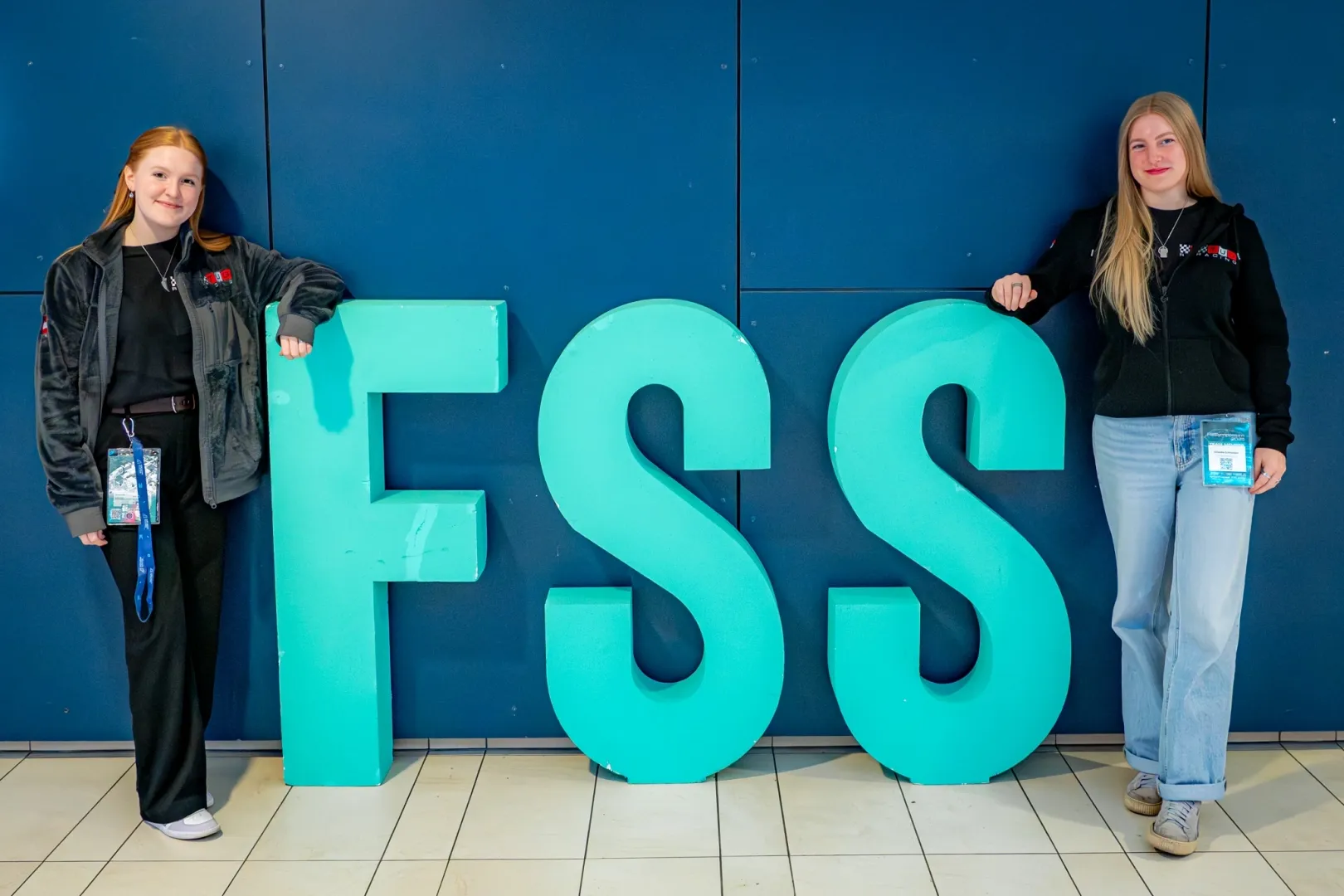 Claudia Schneider and Julia Höpoldseder, students of TU Graz, participated in their first Formula Student Symposium (Photo: András Adorján)