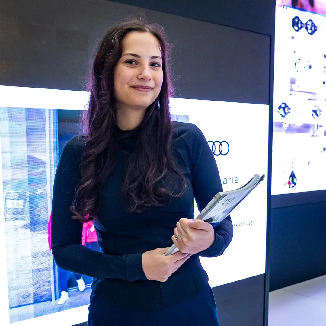 According to Alexandra Kántor, a business informatics student at Széchenyi István University, the event is an excellent opportunity to connect with labour market players (Photo: Gergely Nagy)