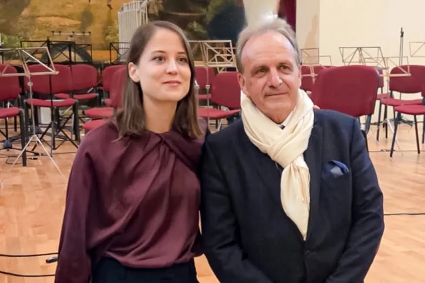 Bernadett Vida with her mentor, Professor György Győriványi Ráth, supervisor of the Master’s in Conducting (Orchestra conductor) programme at Széchenyi István University