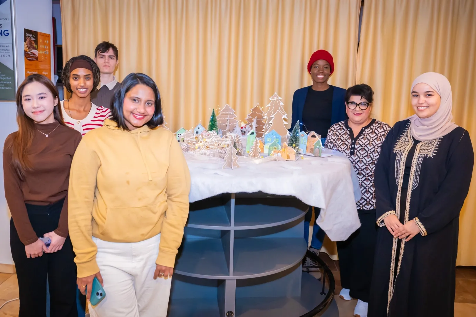 Group photo of the presenters (left to right): Keerthana Krishnamurthy (India), Khanh Dang Le Diem (Vietnam), Netsanet Gebrhanaa (Ethiopia), Bertalan Pinczés (Hungary), Imani Gaspard (Saint Lucia), Sylvia Páliné Nyiri (event organiser), and Ghofrane Baazaoui (Tunisia) (Photo: Balázs Miklós)
