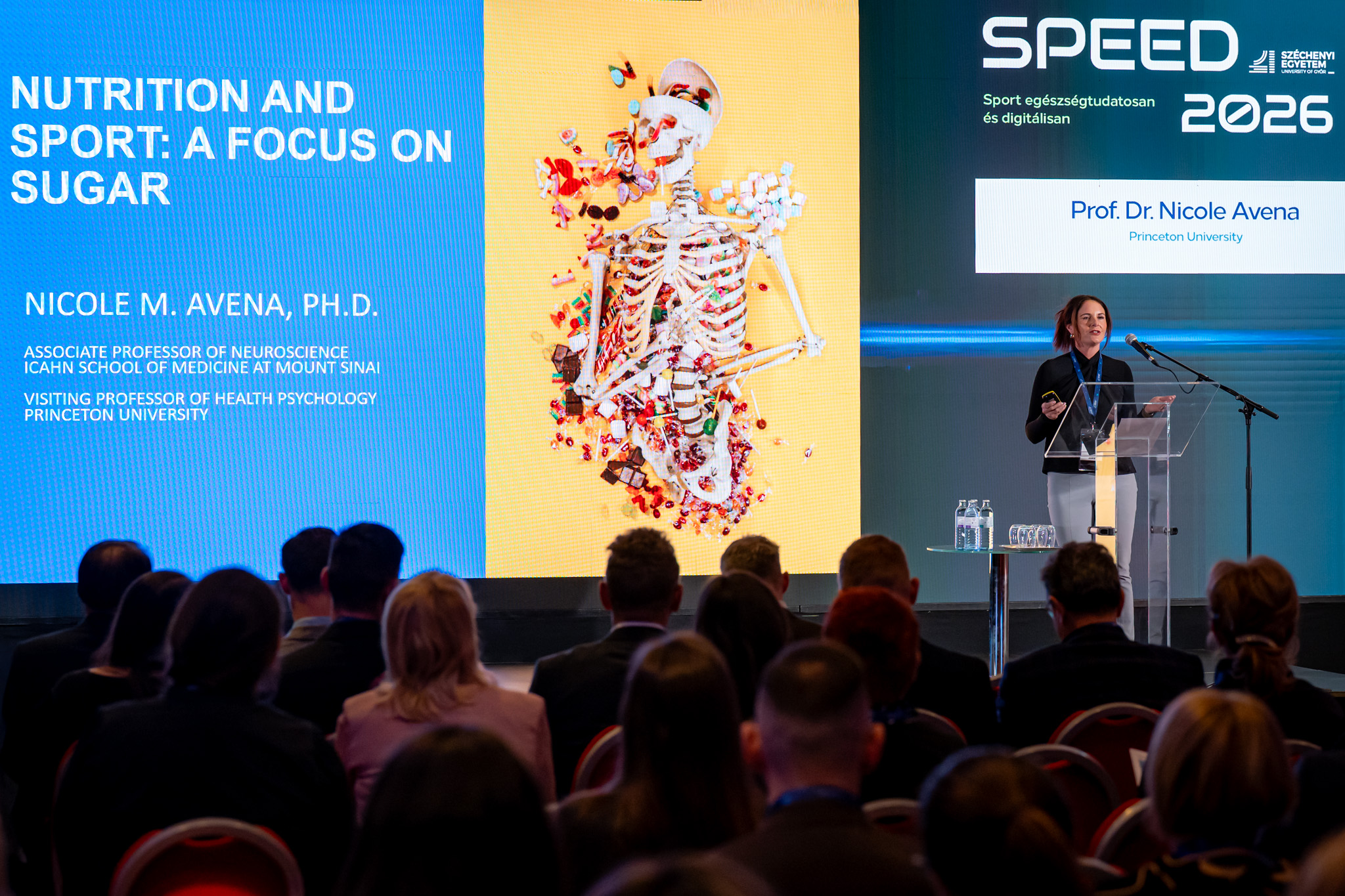 Dr Nicole Avena, Associate Professor at Mount Sinai School of Medicine in New York and Visiting Professor at Princeton University, gave a presentation at the SPEED 2026 conference on the effects of sugar consumption on performance and health (Photo: András Adorján) Dr Nicole Avena, Associate Professor at Mount Sinai School of Medicine in New York and Visiting Professor at Princeton University, gave a presentation at the SPEED 2026 conference on the effects of sugar consumption on performance and health (Photo: András Adorján)