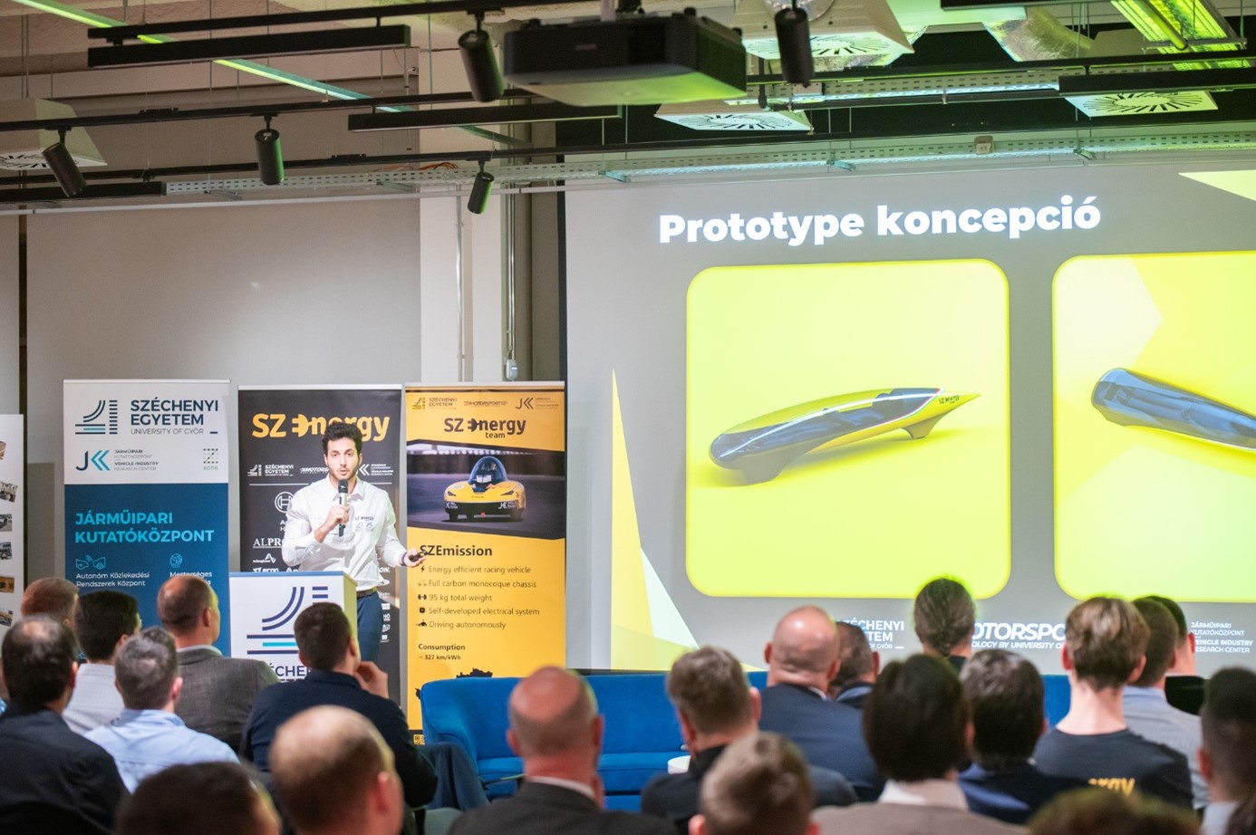 Bence Novák underlined that the concept shown in the image is not the final design, but it does indicate the intended direction (Photo: Balázs Miklós)