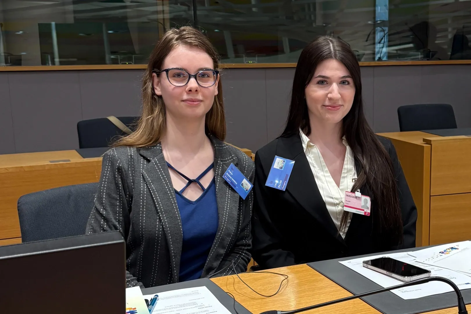 The two national experts of the Hungarian delegation, Flóra Emma Varga and Luca Piller. (Photo: Fanni Kiss)
