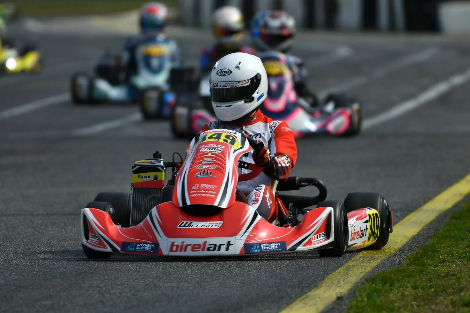 Vilmos “Viló” Willisits, karting driver of Uni Győr WMS, the motorsport division of Széchenyi István University, in action. (Photo: Klausz Photo)