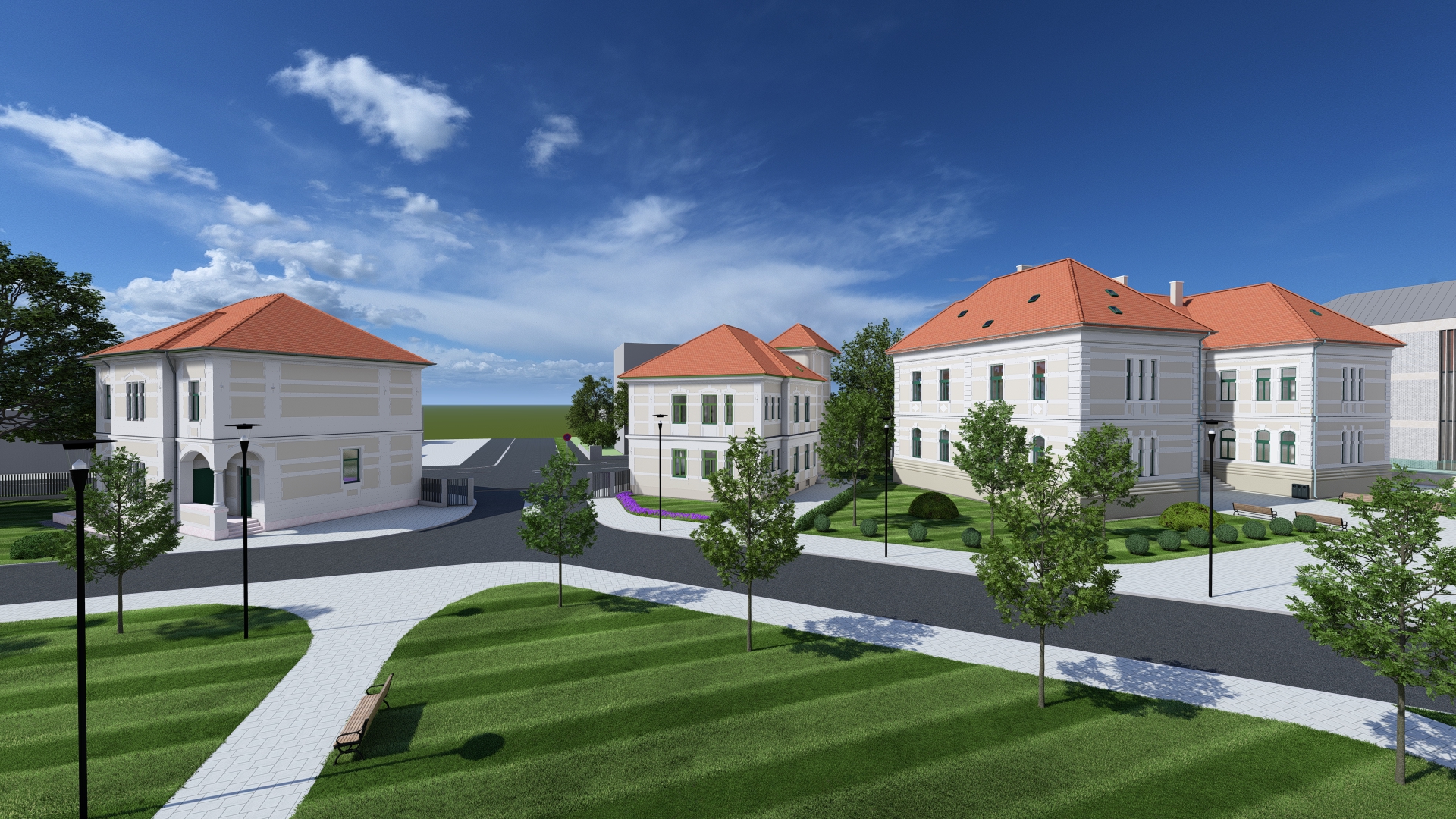 The visual designs clearly show that Széchenyi István University is creating modern buildings at the MedTech Health Technology Campus while preserving the values of the past during the second phase of development