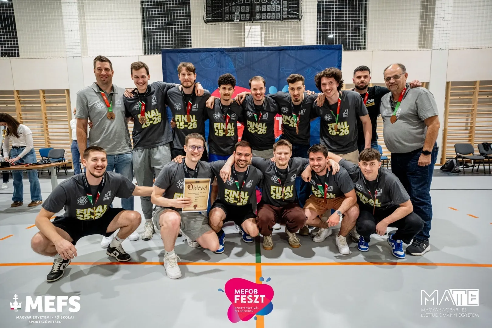 The women’s team of Széchenyi István University won a silver medal, while the men’s team earned a bronze (Photo: MEFOB Fest)