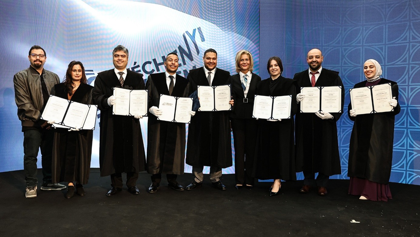 At SZE’s Academic Day, doctoral degrees were conferred on eight international PhD students from five countries. (Photo: MekliZ Fotó)