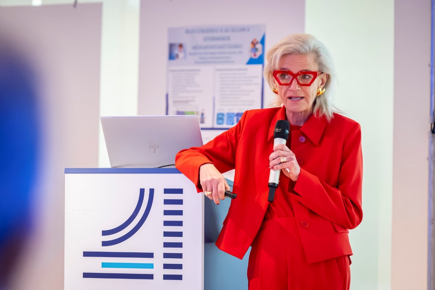 Professor Dr Petra Aczél, Head of the University's Centre for AI and Future Strategies, highlighted the importance of collective action. (Photo: Máté Dudás)